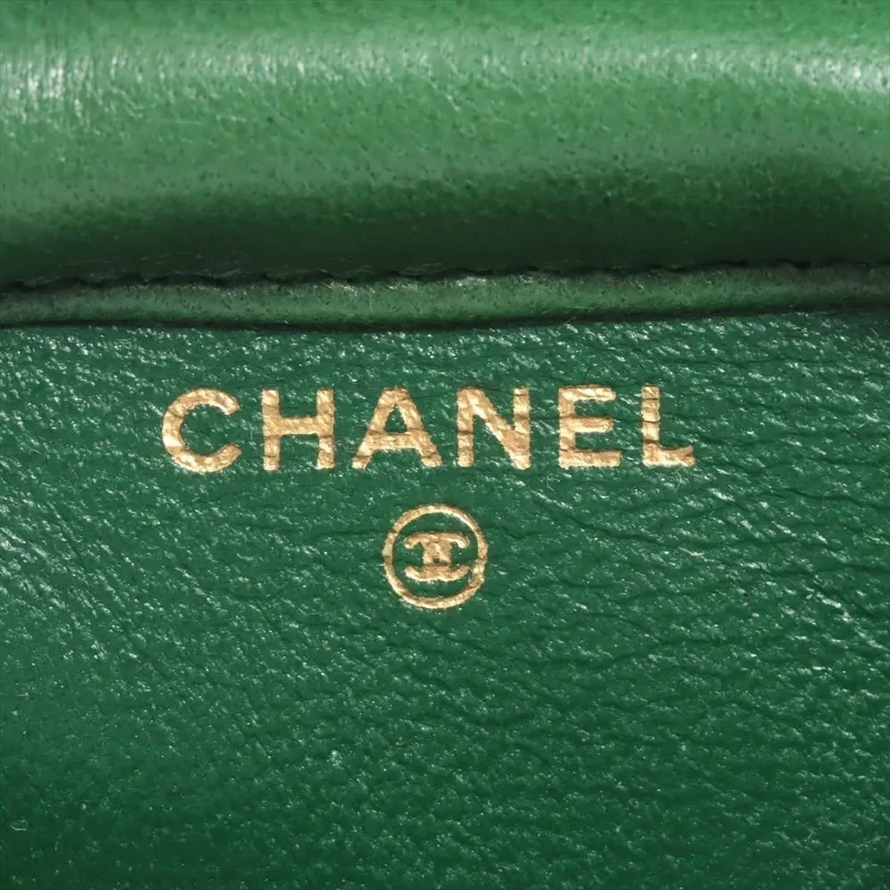 Sold Chanel Vintage Green Lambskin Matelasse Quilted Micro Mini classic flap bag - Picture 5 of 6